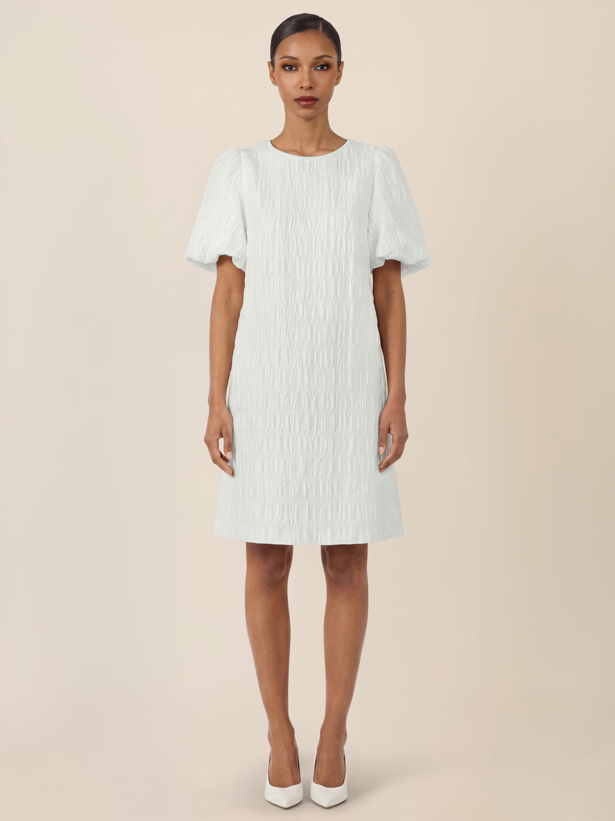 APART Kleid mit edler Crinkle-Struktur | creme