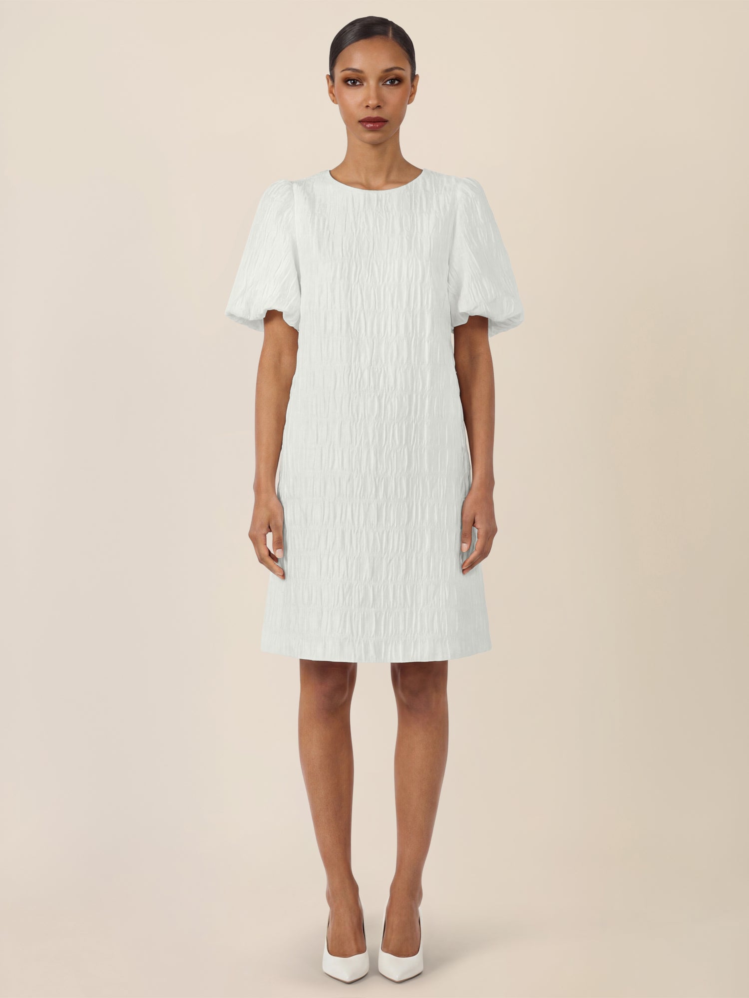 APART Kleid mit edler Crinkle-Struktur | creme