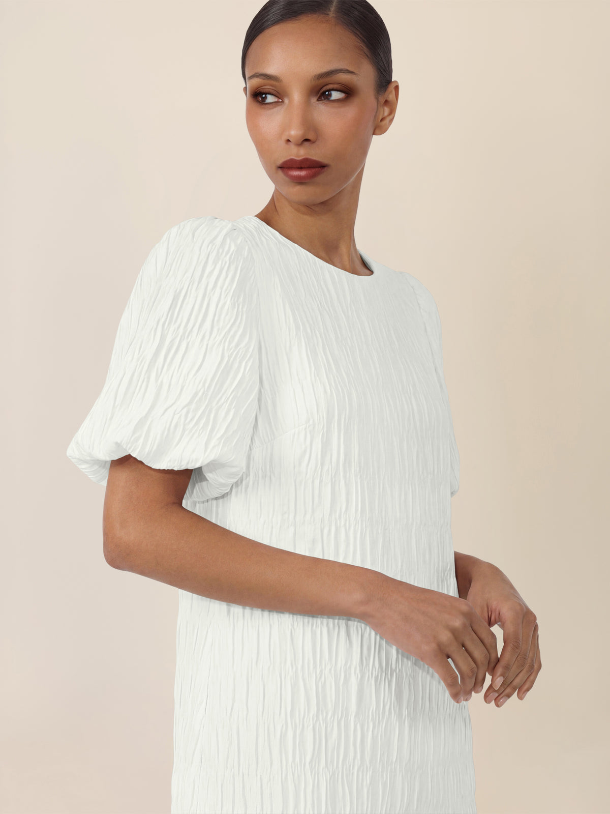 APART Kleid mit edler Crinkle-Struktur | creme