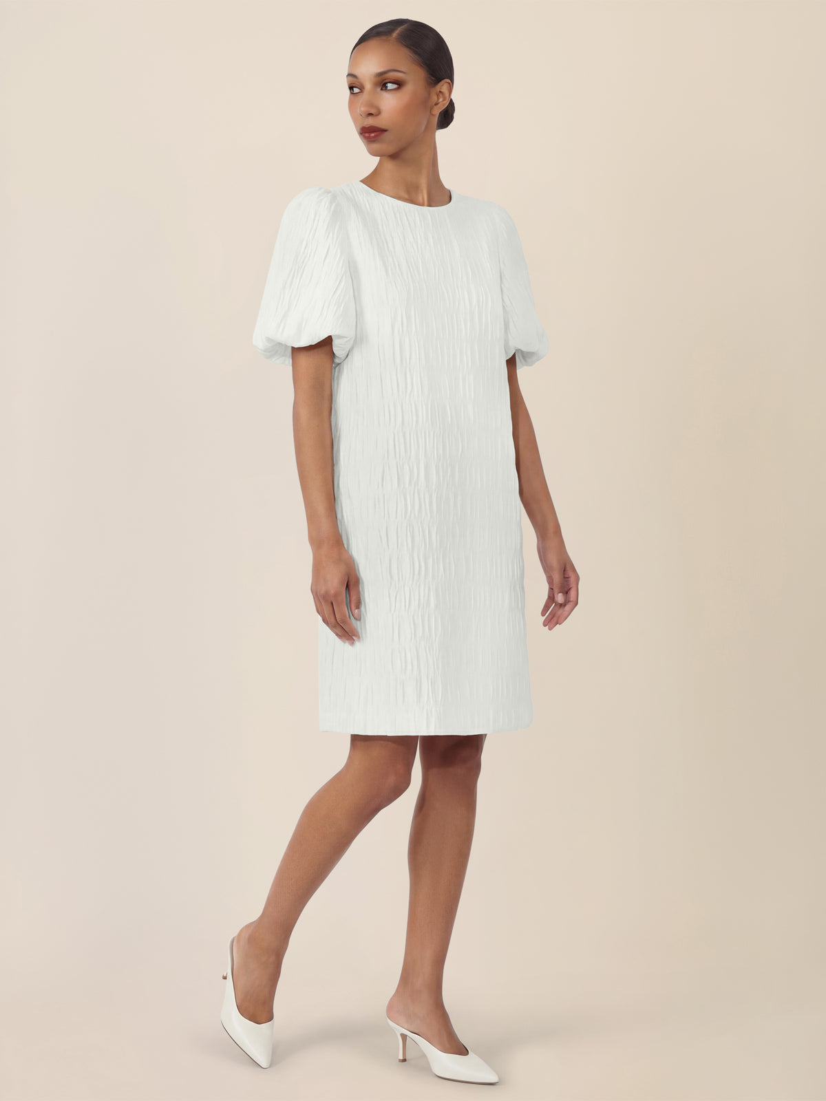 APART Kleid mit edler Crinkle-Struktur | creme