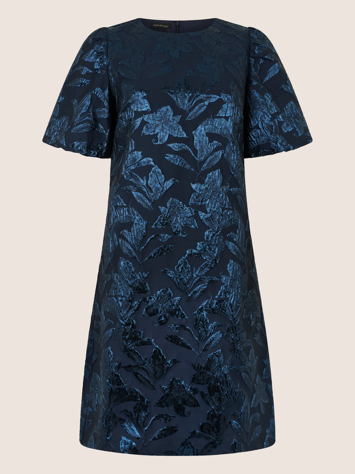 APART Kurzes Cocktailkleid mit Glanzmuster | nachtblau-metallic