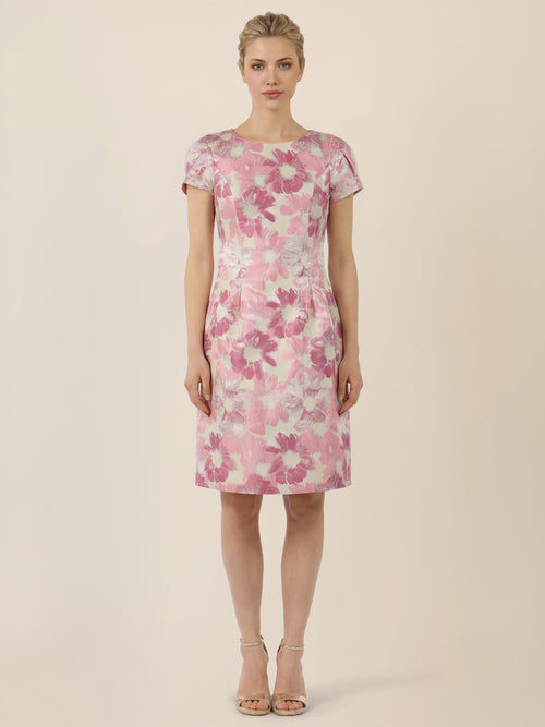 APART Bouclékleid mit floraler Struktur | creme-rose image 1