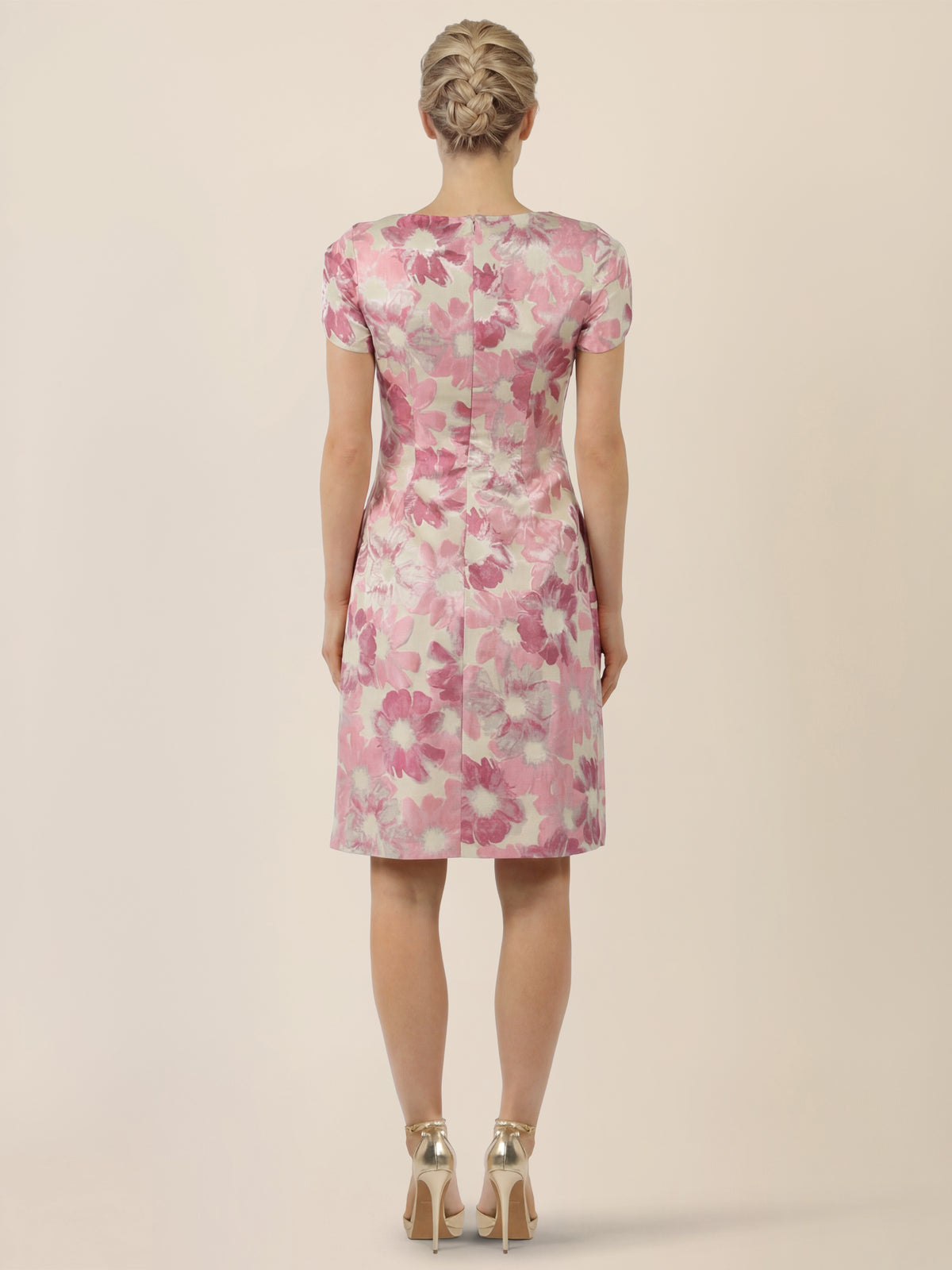 APART Bouclékleid mit floraler Struktur | creme-rose