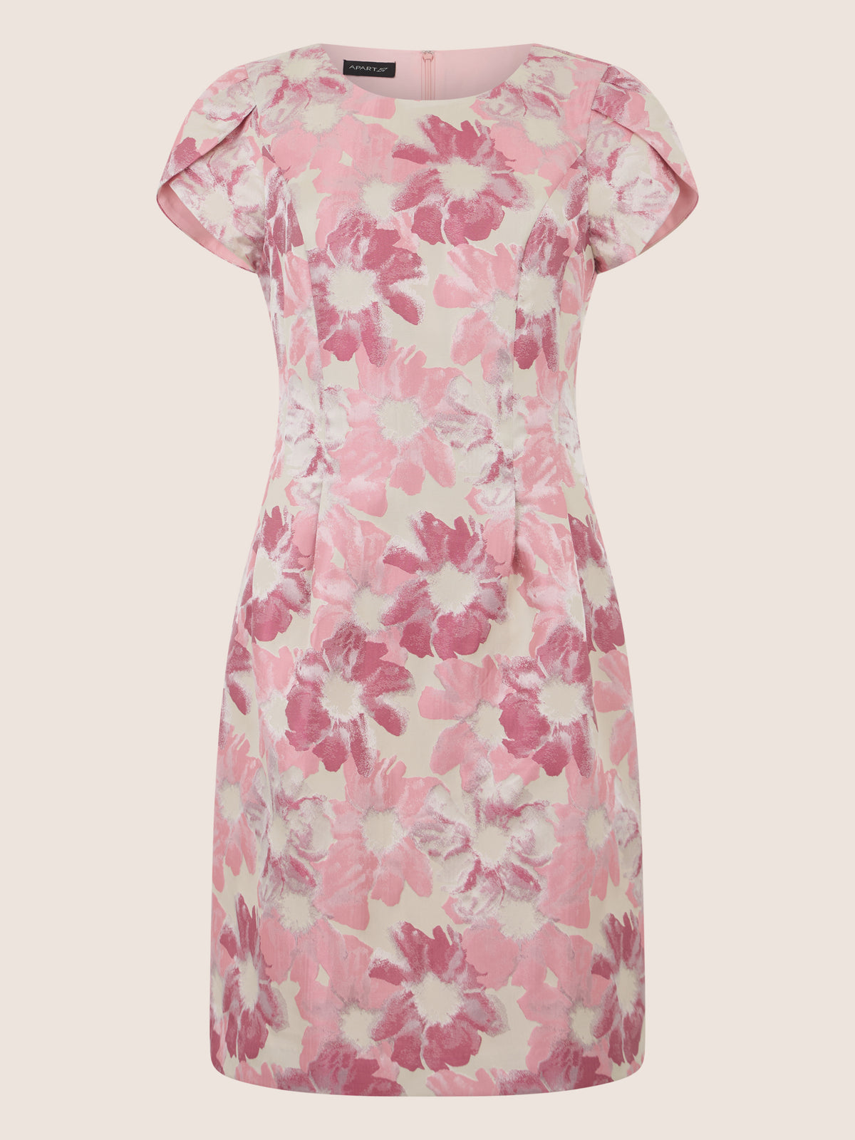 APART Bouclékleid mit floraler Struktur | creme-rose