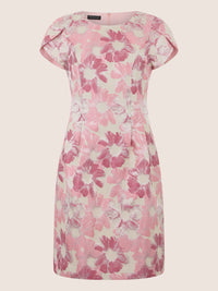 APART Bouclékleid mit floraler Struktur | creme-rose