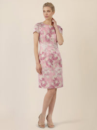 APART Bouclékleid mit floraler Struktur | creme-rose