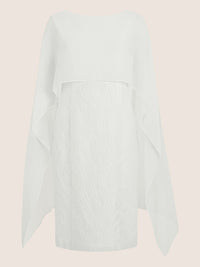 APART Elegantes Cloque Kleid mit Cape-Effekt | creme