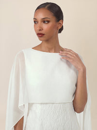 APART Elegantes Cloque Kleid mit Cape-Effekt | creme