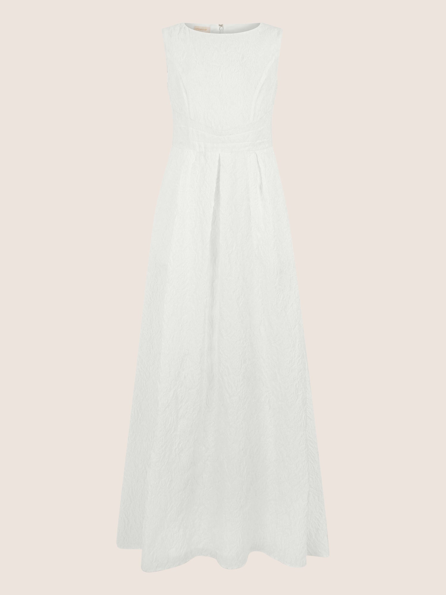 APART Maxikleid mit geprägtem Strukturmuster | creme