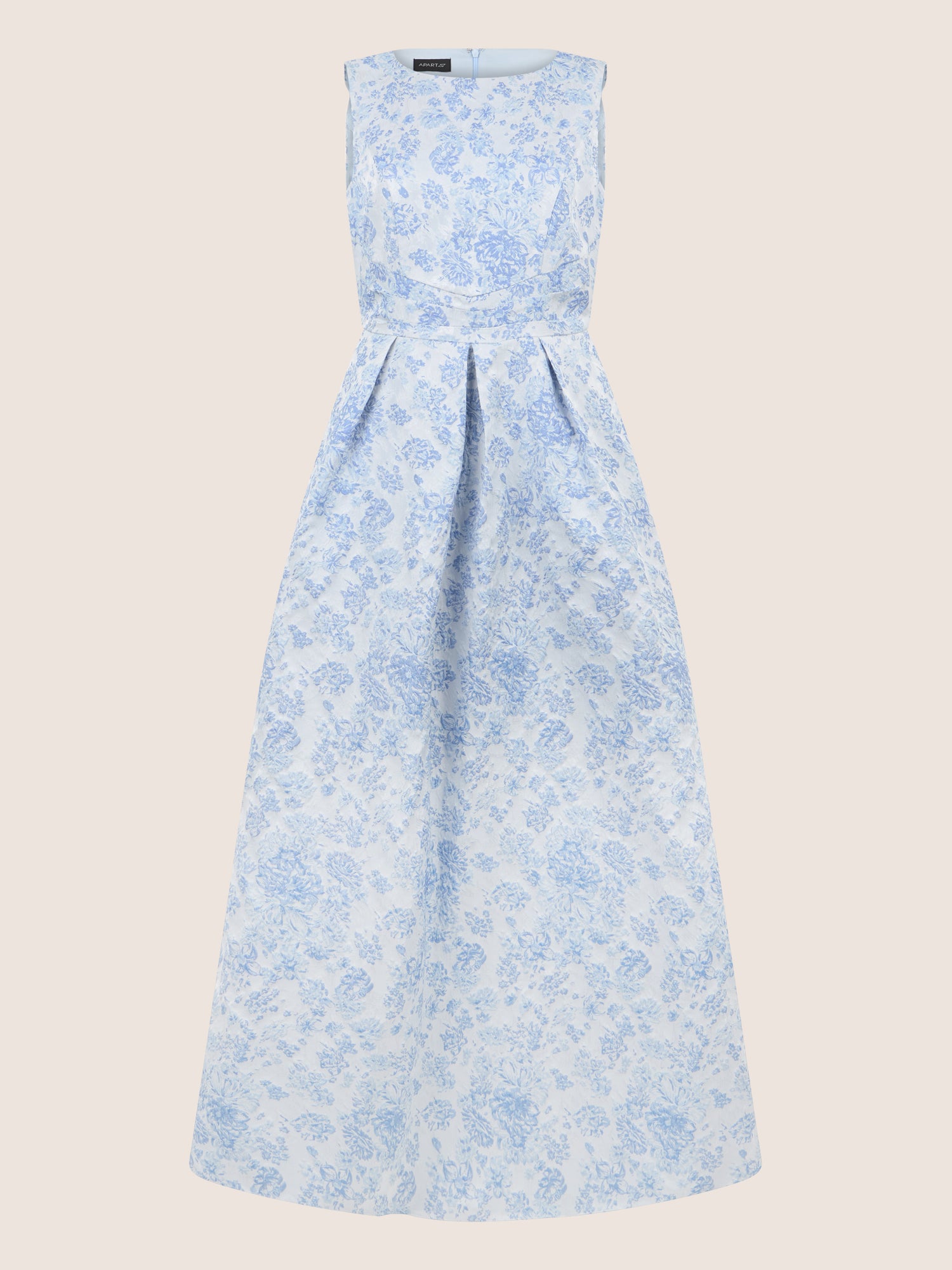 APART Langkleid mit floralem Strukturmuster | hellblau