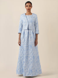 APART Kurze Jacquard-Bolero mit Blumenmuster | hellblau