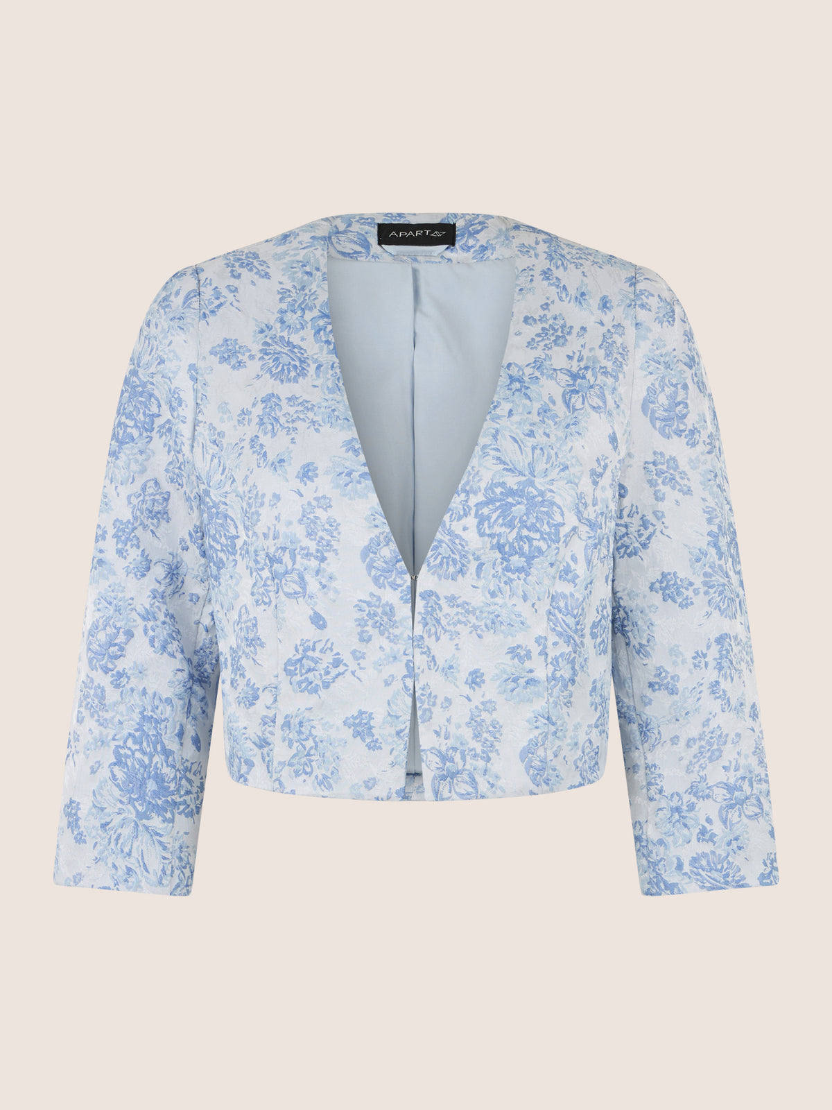 APART Kurze Jacquard-Bolero mit Blumenmuster | hellblau