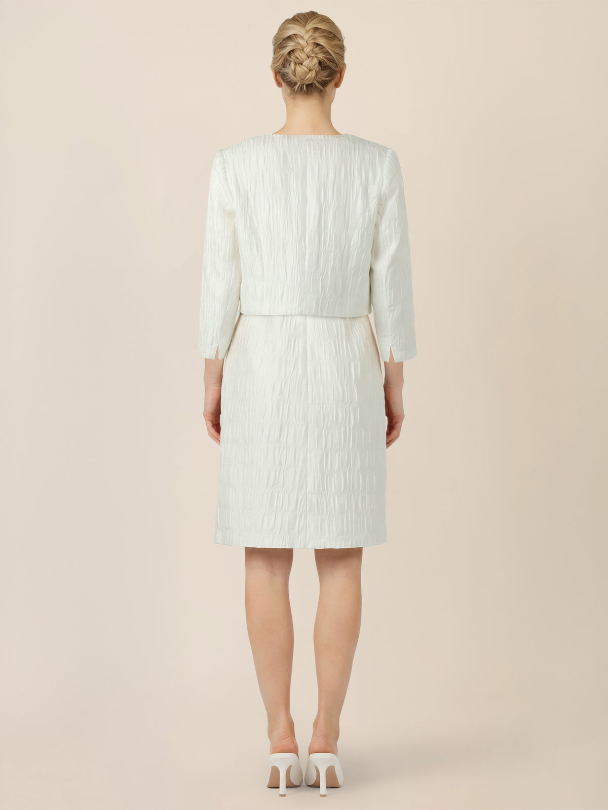 APART Kurze Jacquard-Bolero in eleganter Strukturoptik | creme