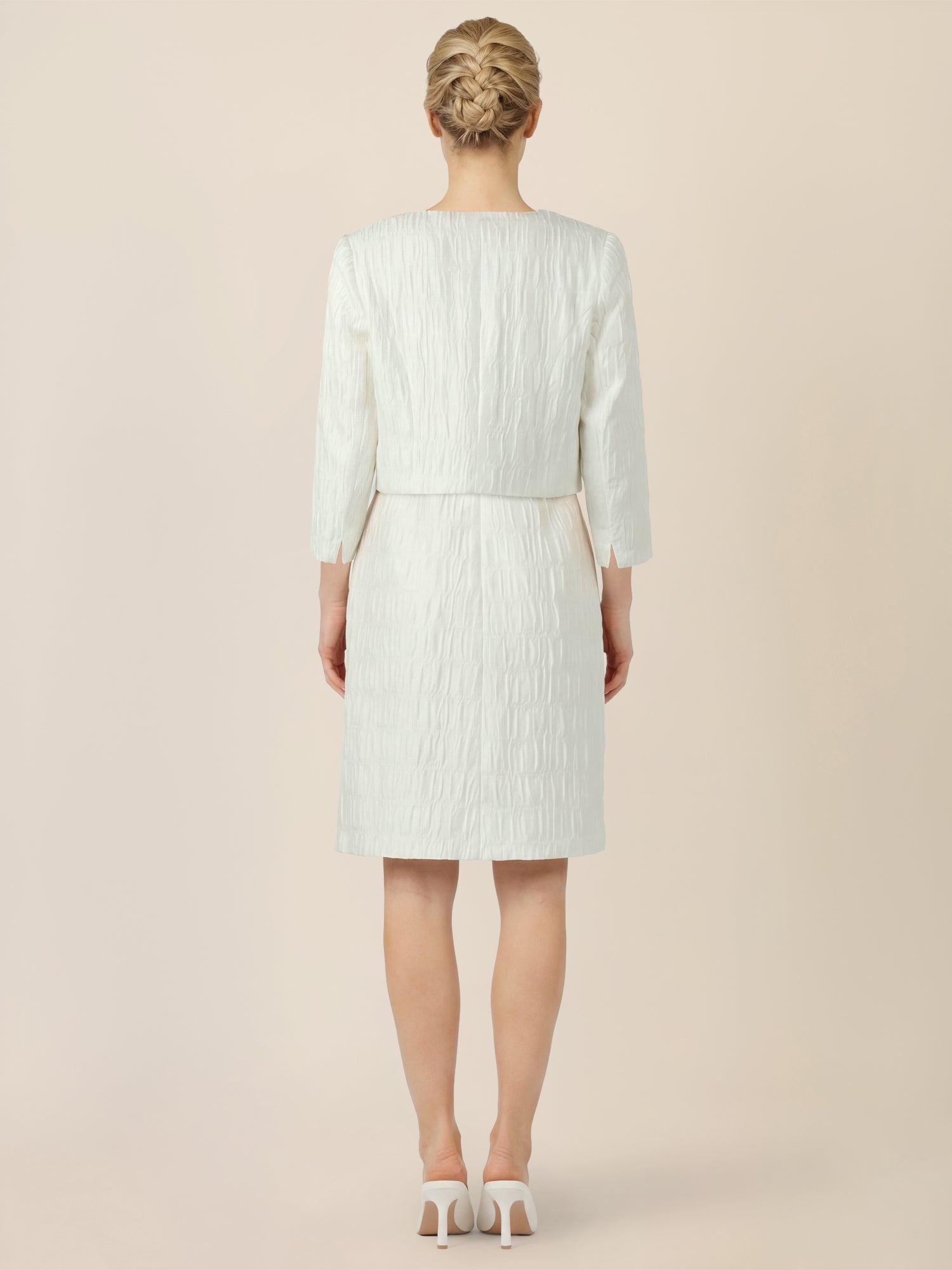 APART Kurze Jacquard-Bolero in eleganter Strukturoptik | creme