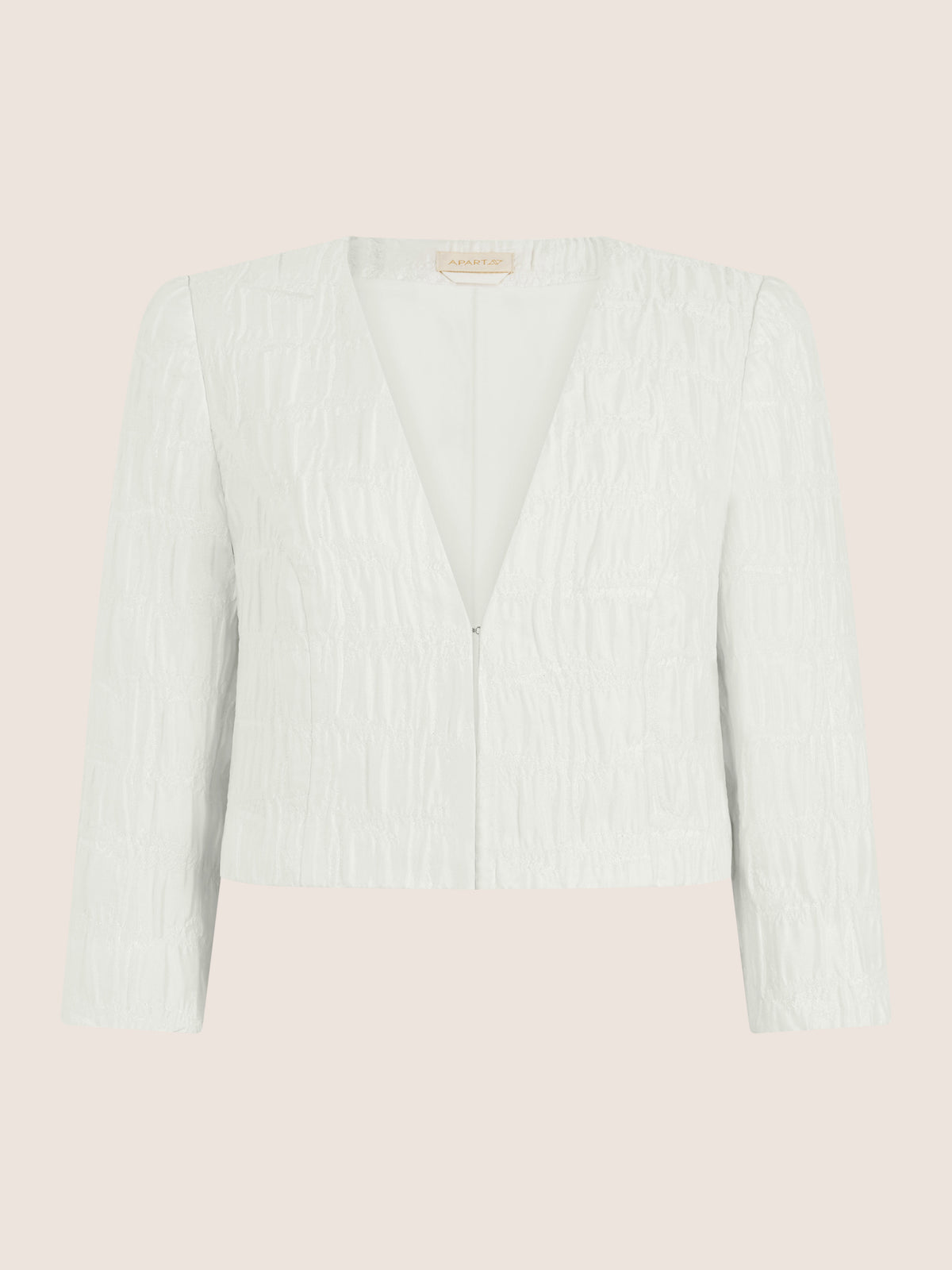 APART Kurze Jacquard-Bolero in eleganter Strukturoptik | creme