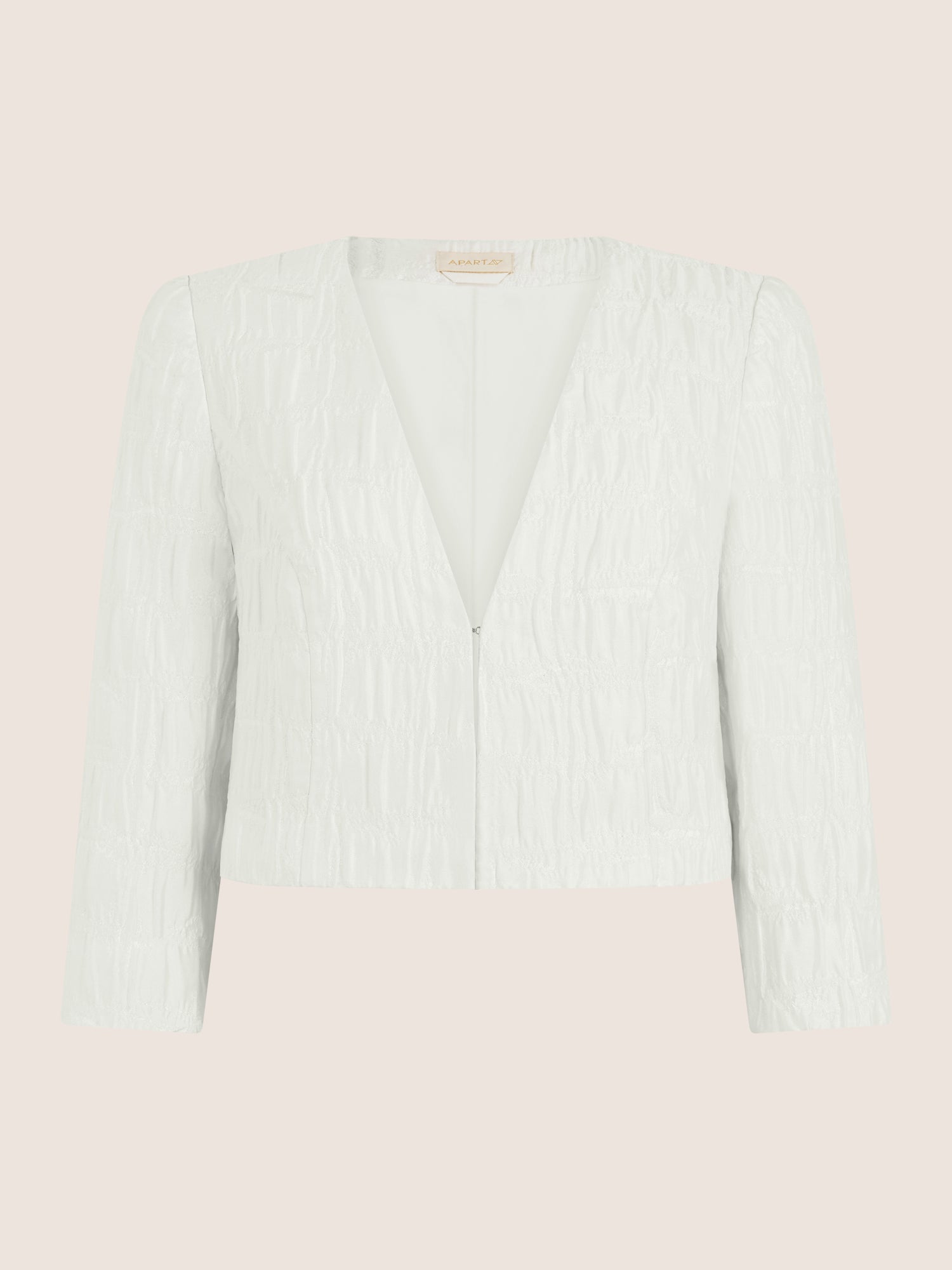 APART Kurze Jacquard-Bolero in eleganter Strukturoptik | creme