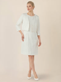 APART Kurze Jacquard-Bolero in eleganter Strukturoptik | creme