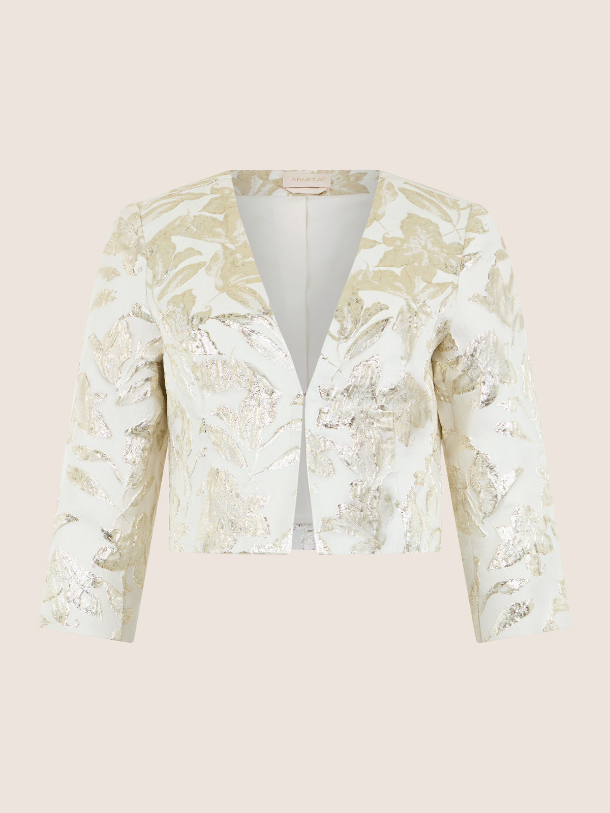 APART Kastenblazer mit Glanzmuster | creme-gold
