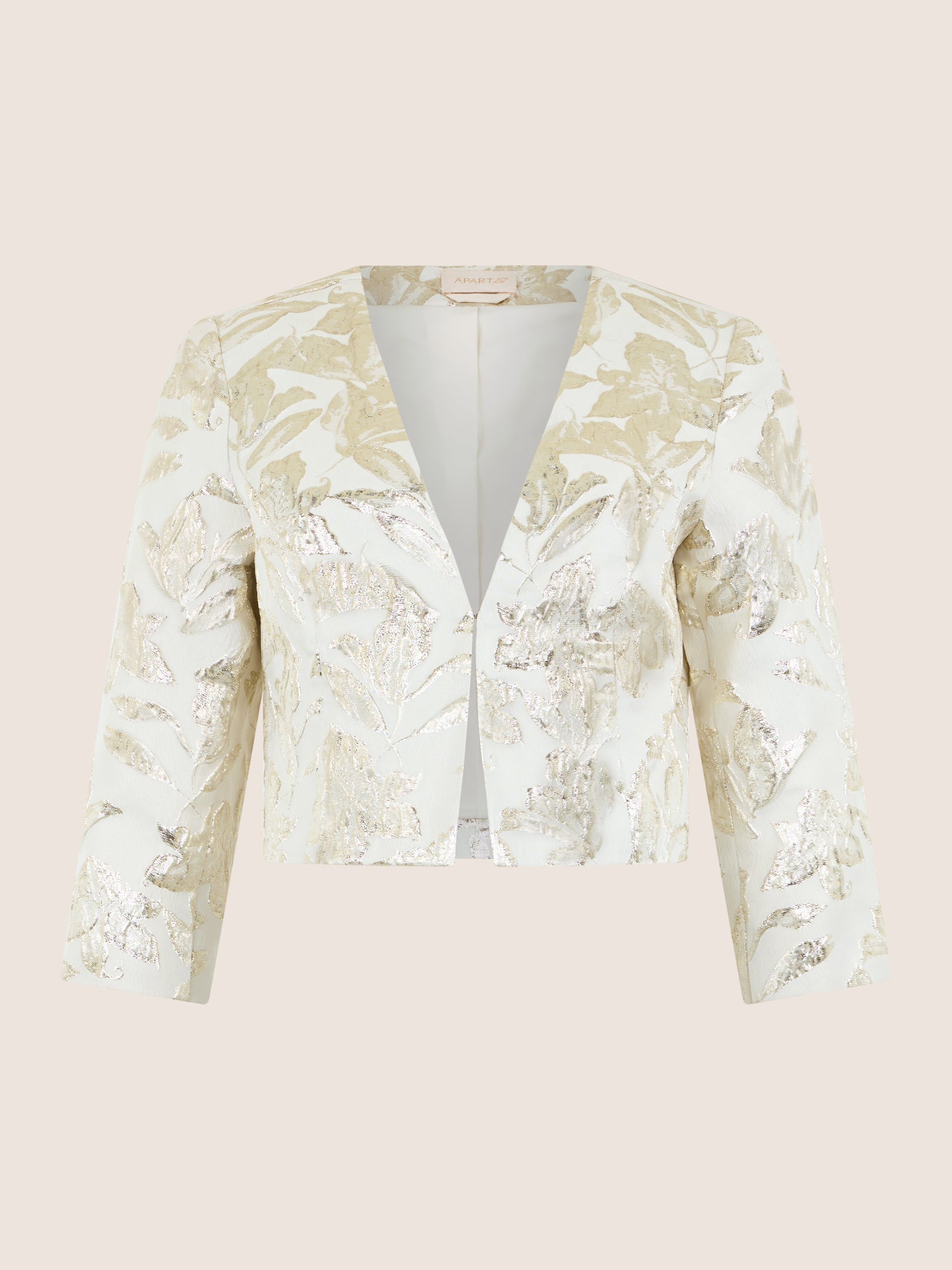 APART Kastenblazer mit Glanzmuster | creme-gold