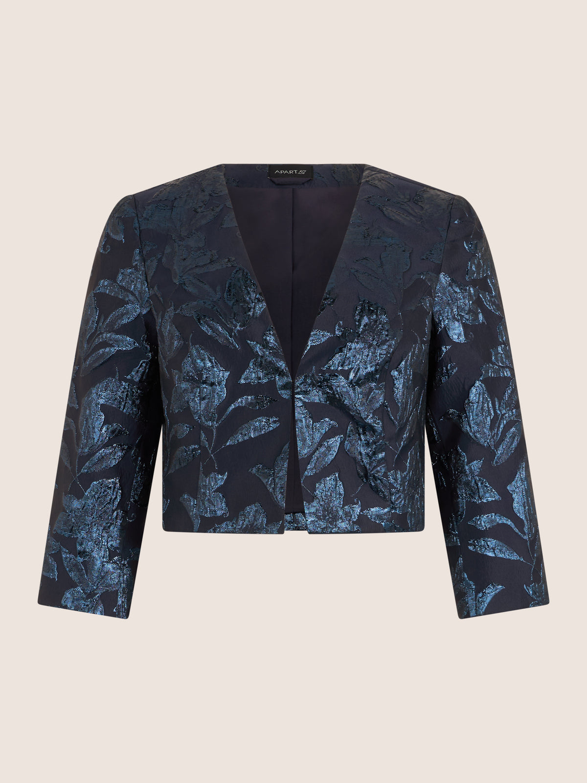 APART Kastenblazer mit Glanzmuster | nachtblau-metallic