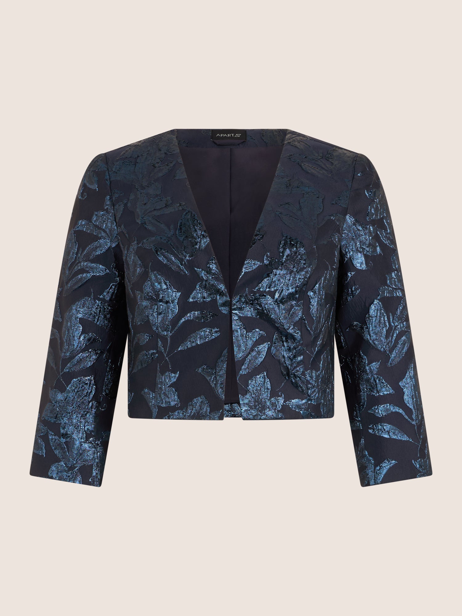 APART Kastenblazer mit Glanzmuster | nachtblau-metallic