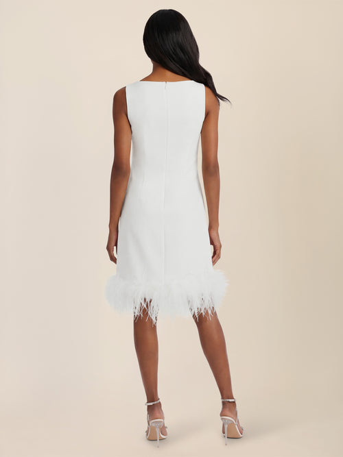 APART Kleid mit Federsaum | creme image 1