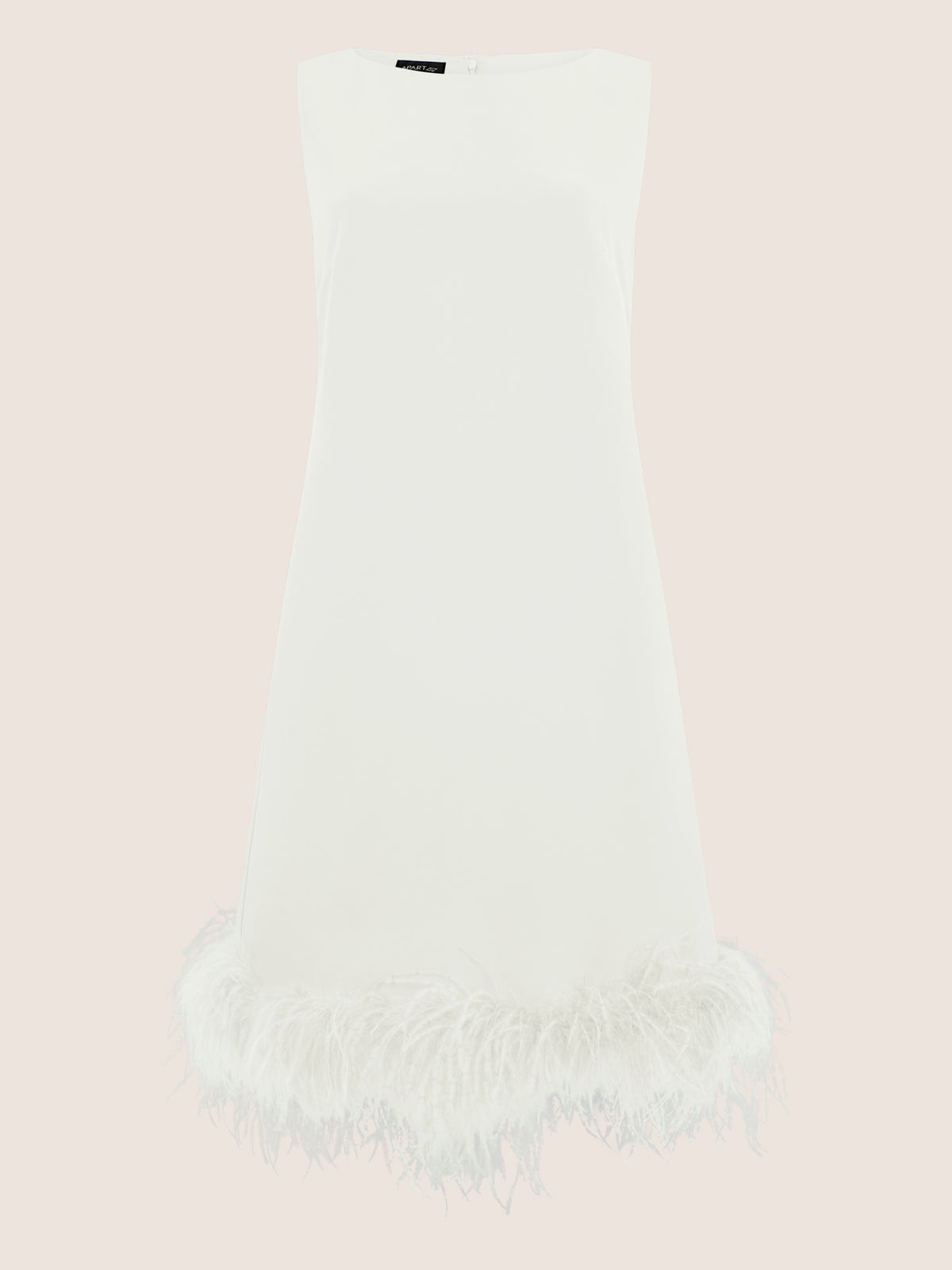 APART Kleid mit Federsaum | creme
