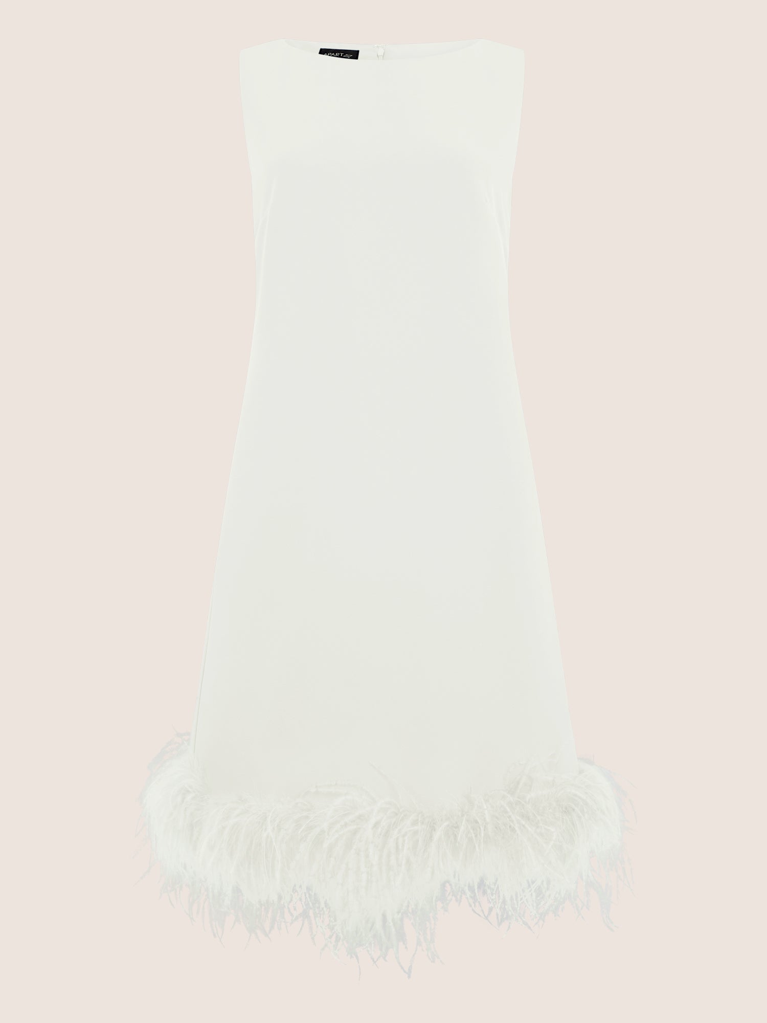 APART Kleid mit Federsaum | creme