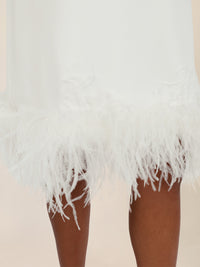 APART Kleid mit Federsaum | creme