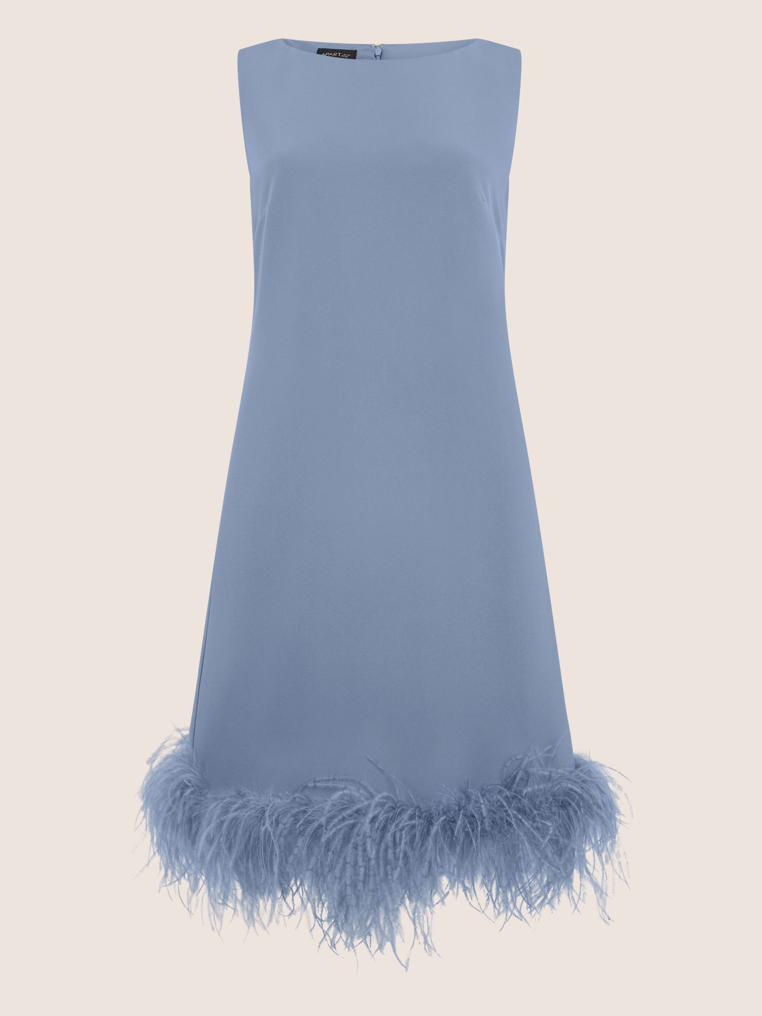 APART Kleid mit Federsaum | rauchblau