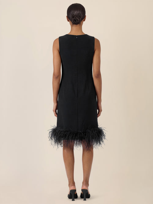 APART Kleid mit Federsaum | schwarz image 1