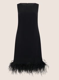 APART Kleid mit Federsaum | schwarz