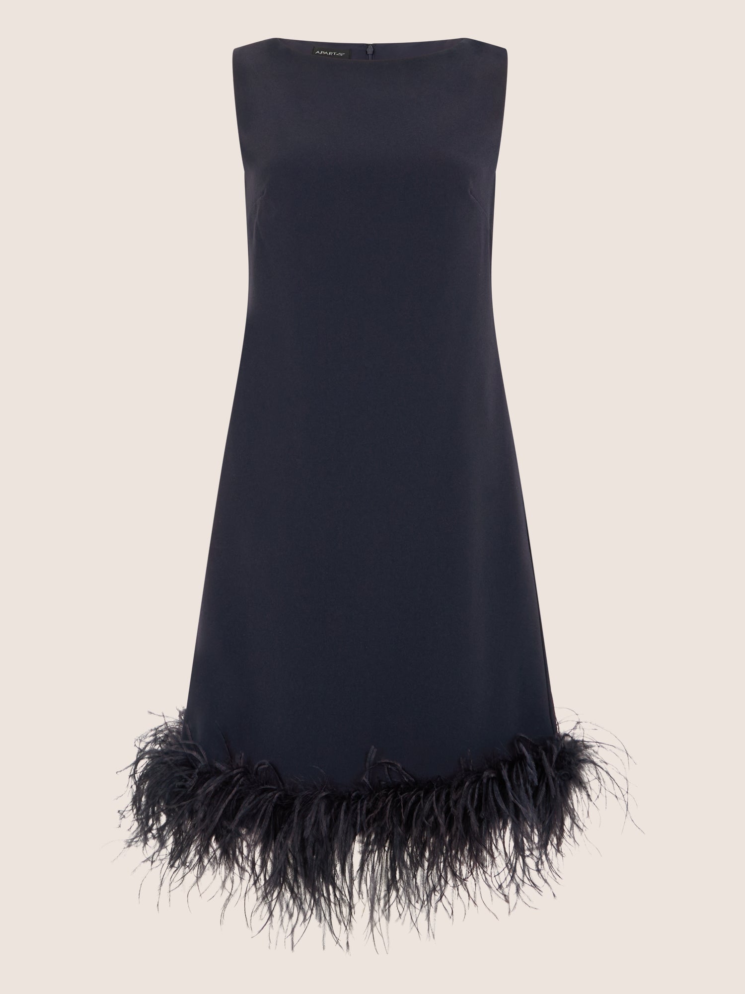 APART Kleid mit Federsaum | nachtblau