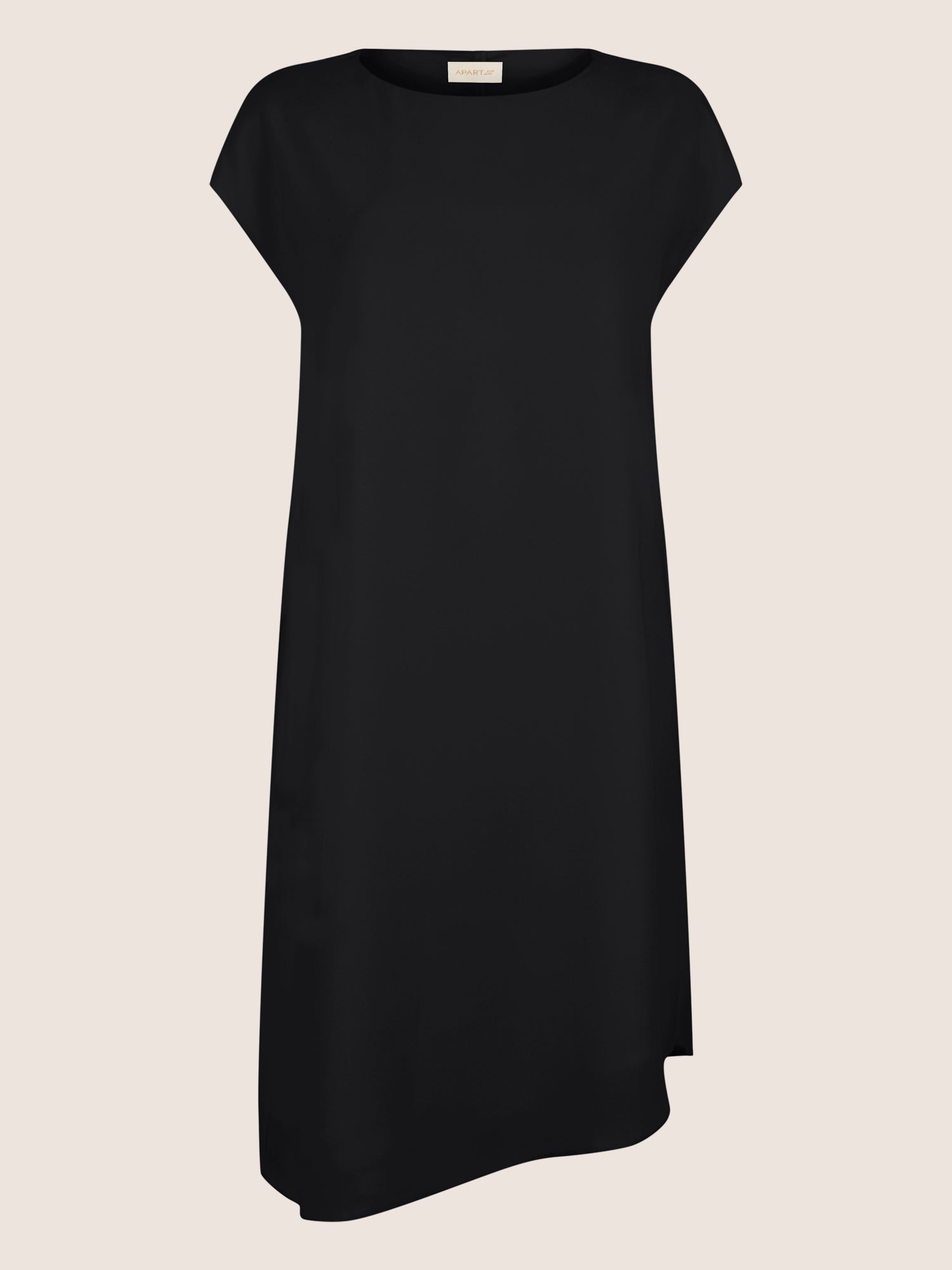 APART Oversized Kleid mit asymmetrischem Saum | schwarz