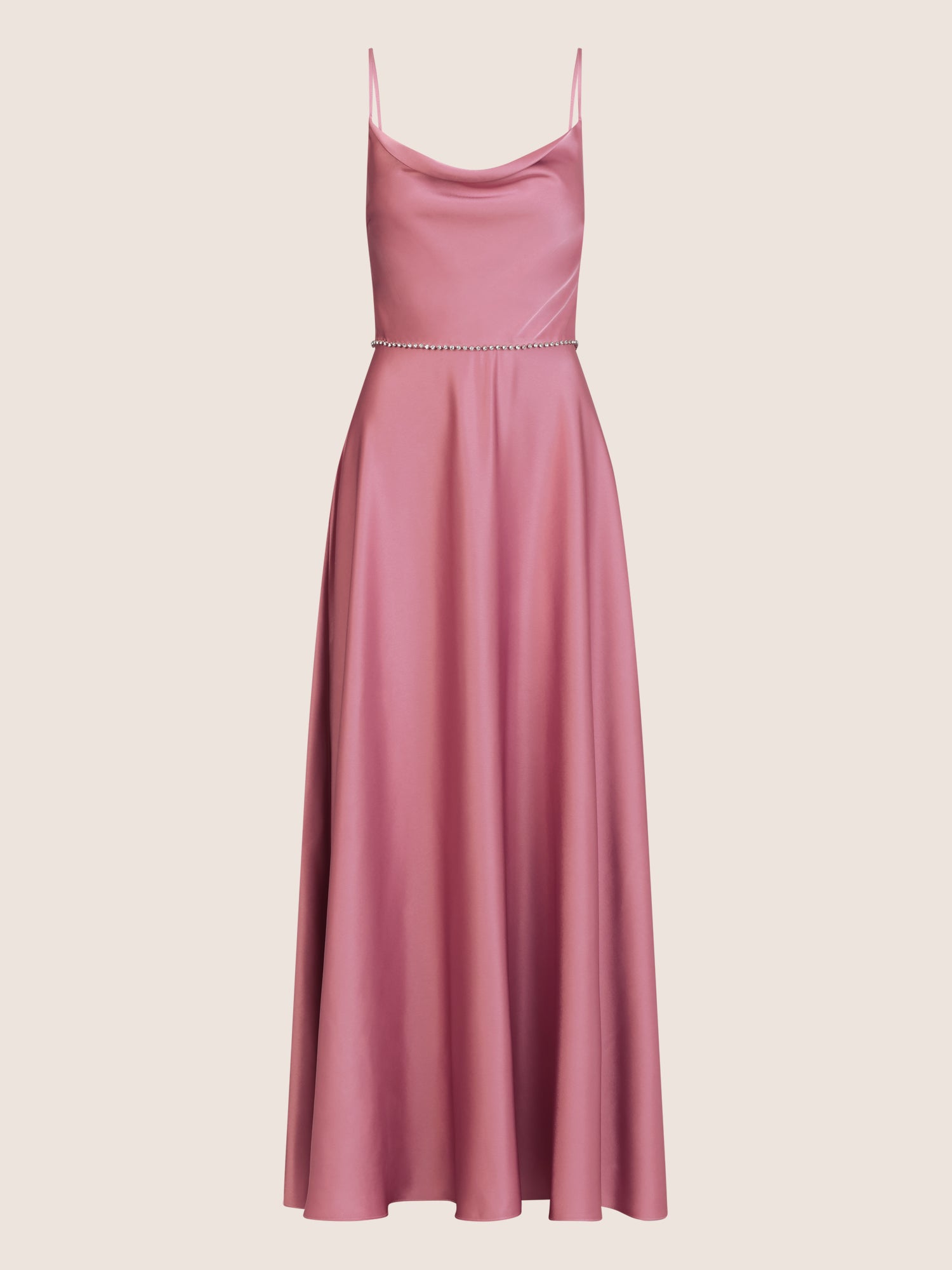 APART Abendkleid mit Glitzerträgern | rosé