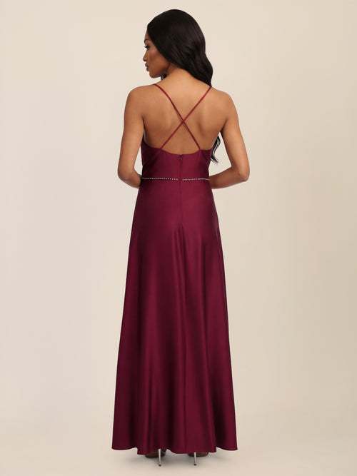 APART Abendkleid mit Glitzerträgern | weinrot image 1