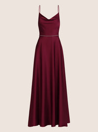 APART Abendkleid mit Glitzerträgern | weinrot