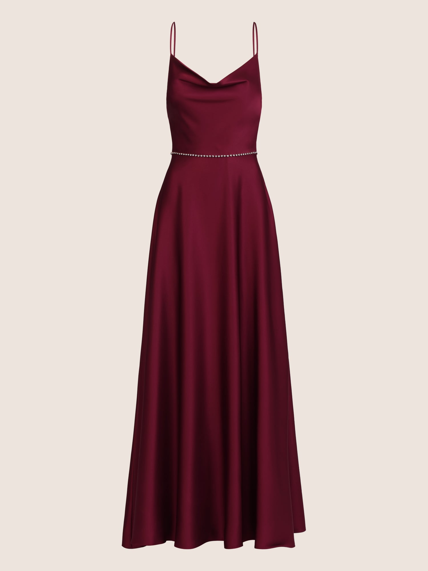 APART Abendkleid mit Glitzerträgern | weinrot