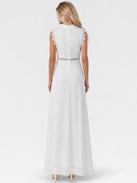 APART Maxikleid mit Häkelspitze und Stehkragen | creme