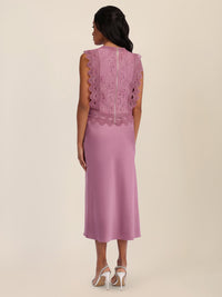 APART Spitzentop mit Rüschen und Häkeldetails | rosé