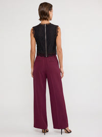 APART Spitzentop mit Rüschen und Häkeldetails | schwarz