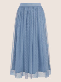 APART Tüllrock mit Tupfen und Futter | rauchblau