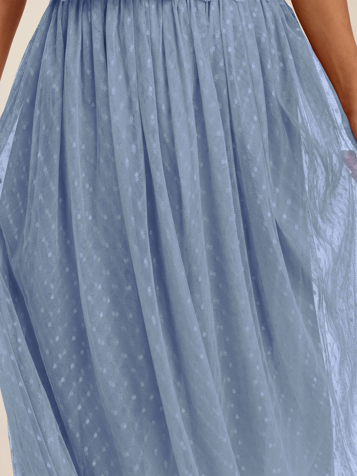 APART Tüllrock mit Tupfen und Futter | rauchblau