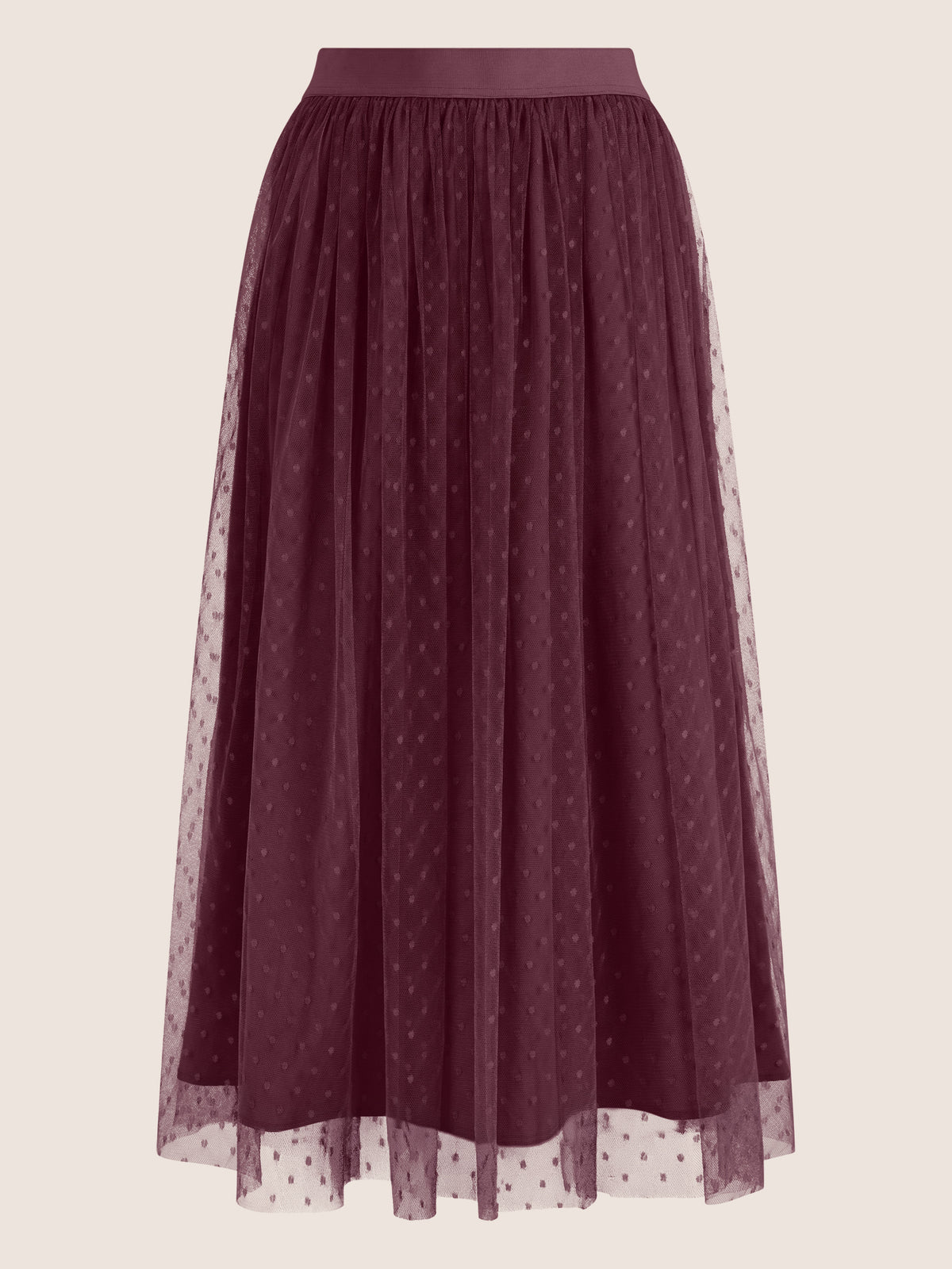 APART Tüllrock mit Tupfen und Futter | weinrot