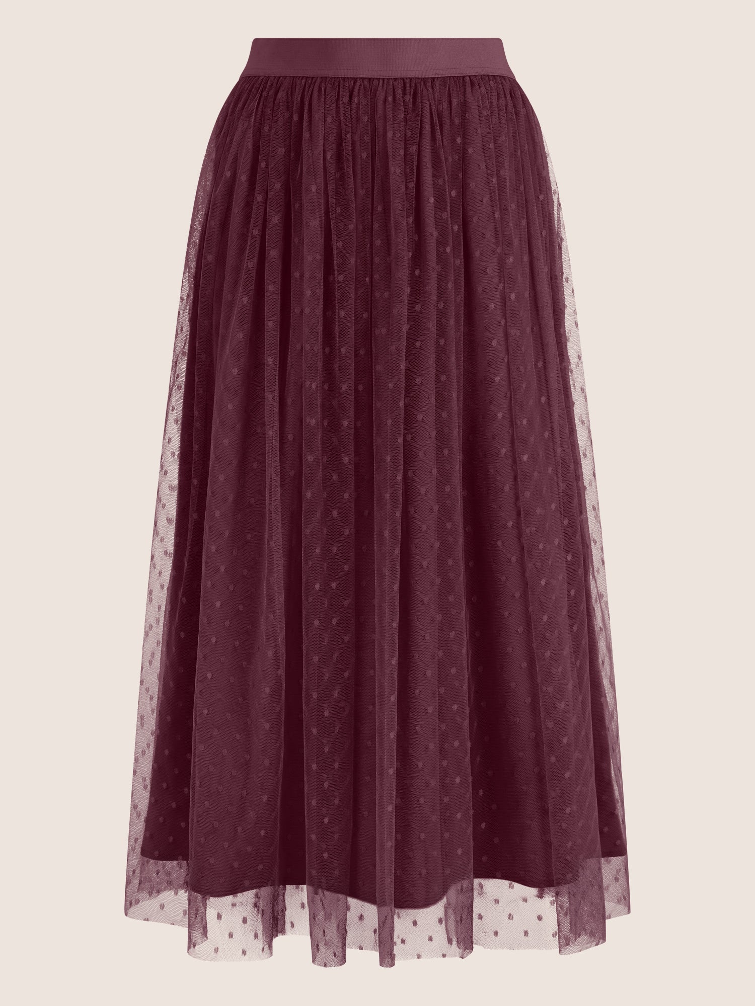 APART Tüllrock mit Tupfen und Futter | weinrot