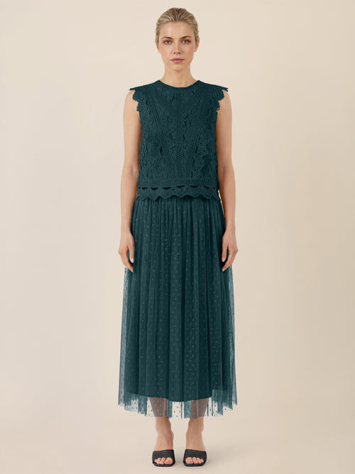 APART Tüllrock mit Tupfen und Futter | emerald image 1