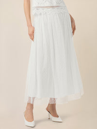 APART Tüllrock mit Tupfen und Futter | creme