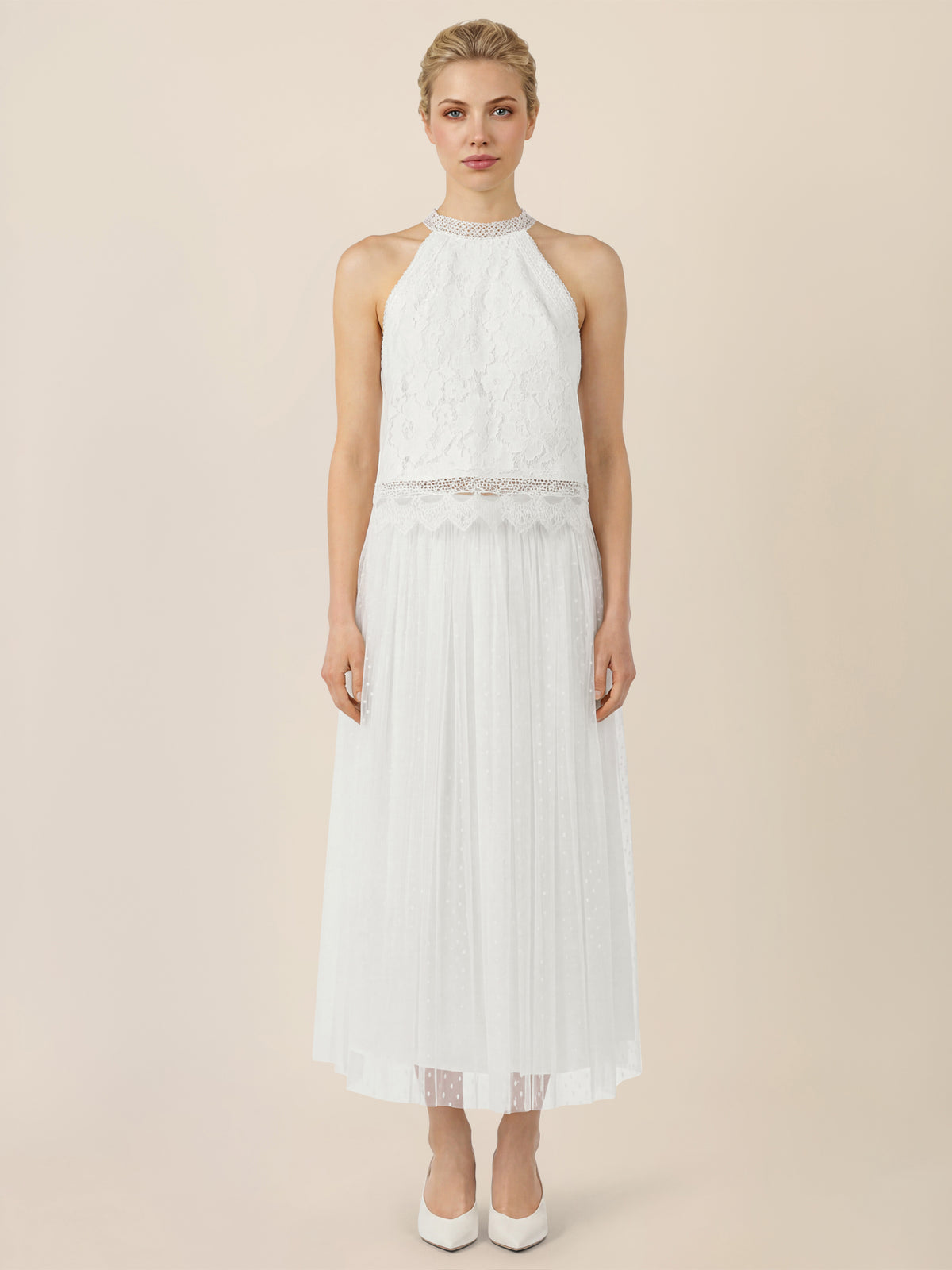 APART Tüllrock mit Tupfen und Futter | creme