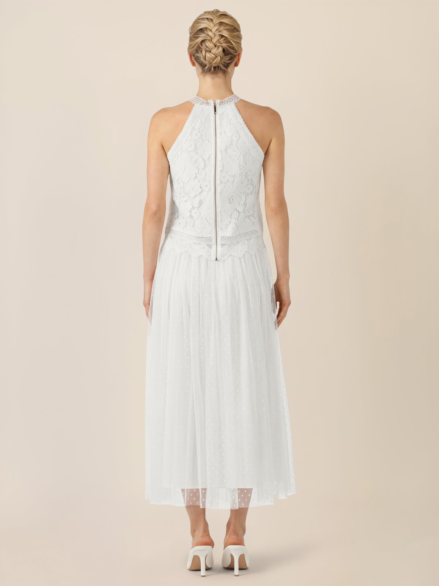 APART Tüllrock mit Tupfen und Futter | creme