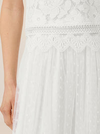 APART Tüllrock mit Tupfen und Futter | creme